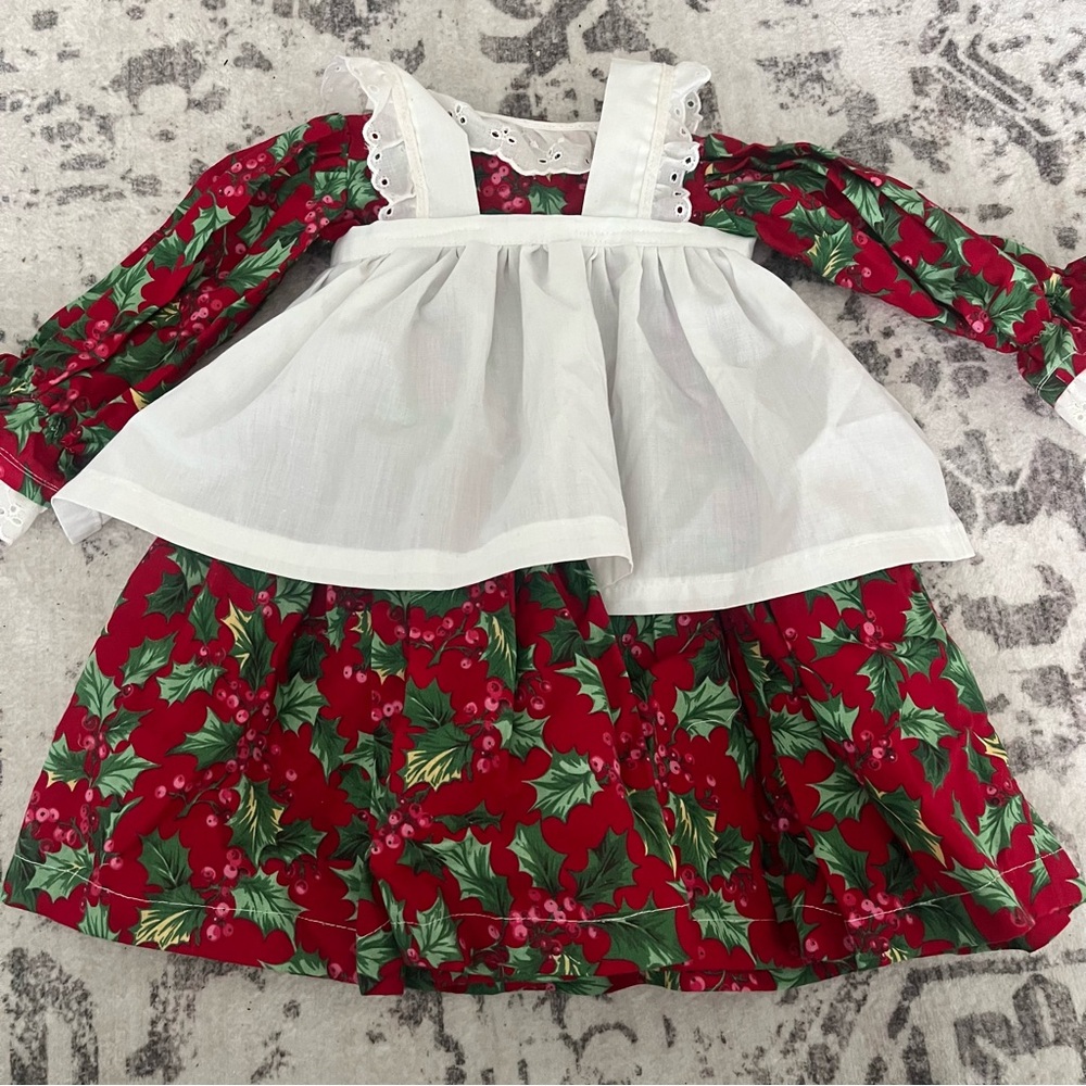 Cute Festive Red and Green Kids Dress